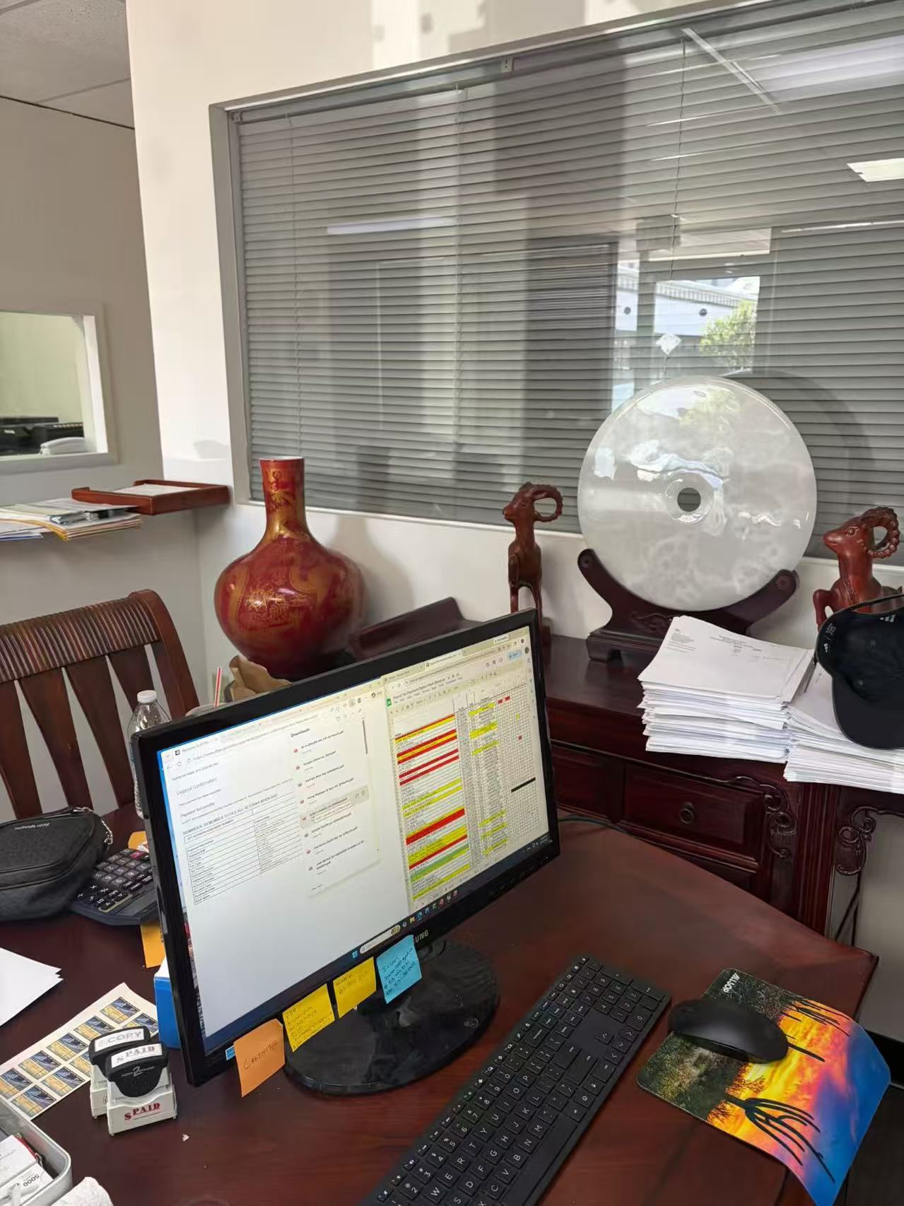 Accounting workspace inside Jin Chen CPA office